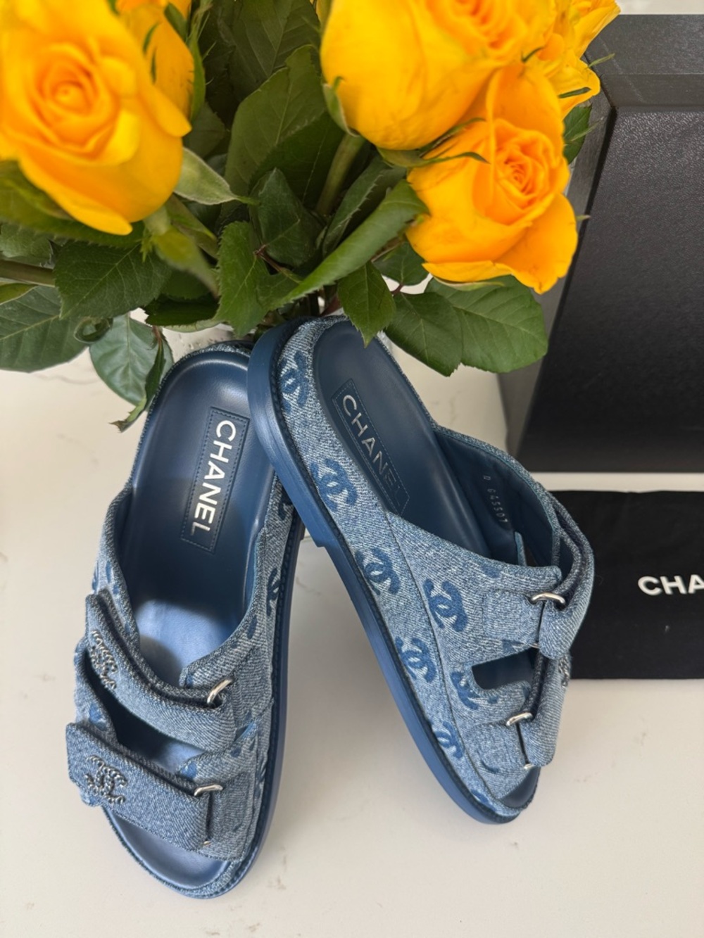 CHANEL Denim Dad Slides (Mule) - Blue SZ 37 from 25P Collection (Full Set) - Picture 2 of 12